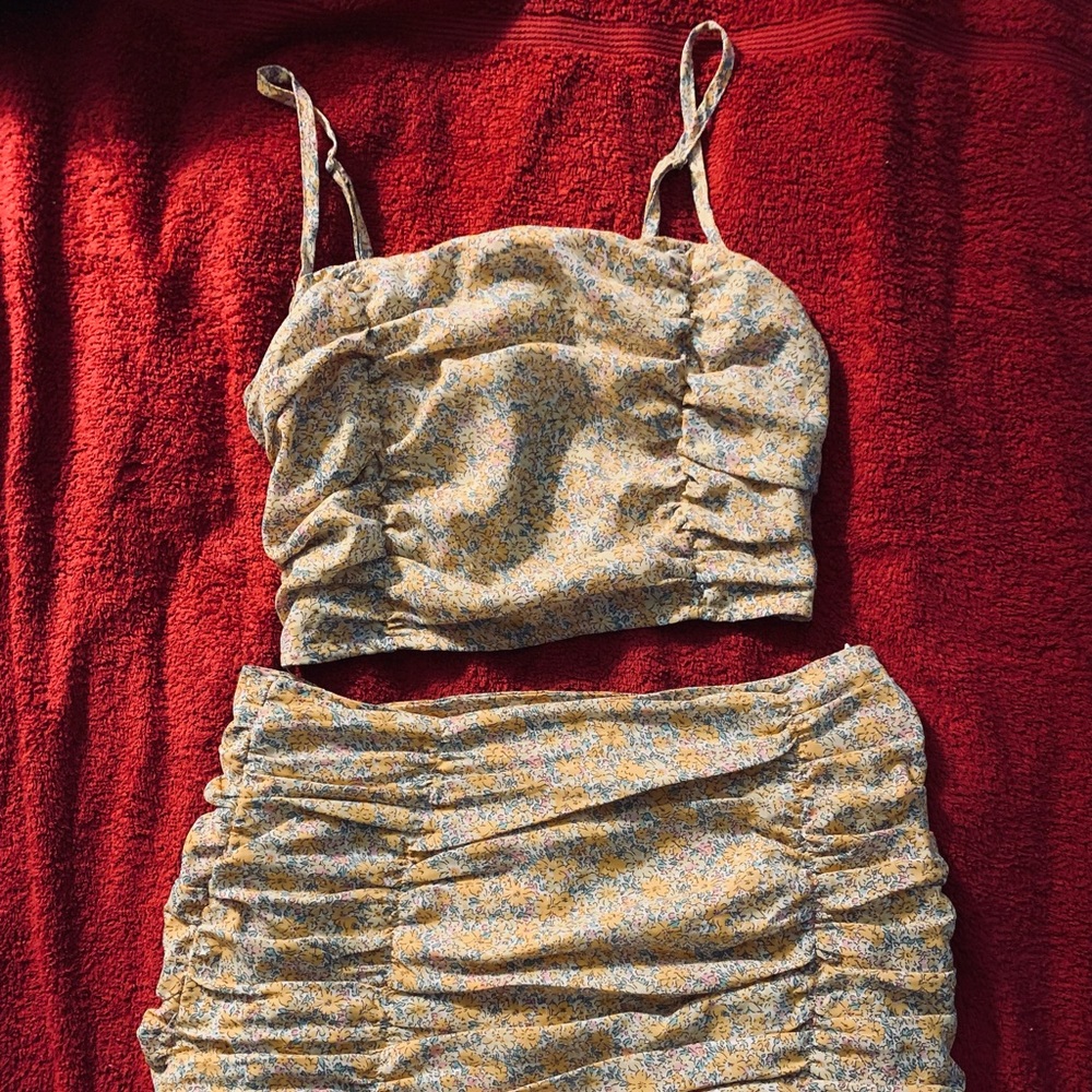 Crop Top And Skirt Set